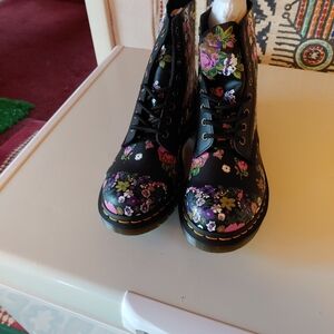 Dr. Martens boots. New. Never worn. Size 8. Black with flowers